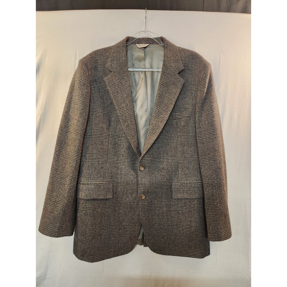 Vintage Don Douglass Men's Glen Plaid Tweed 100% Wool Sport Coat Size 42L Career